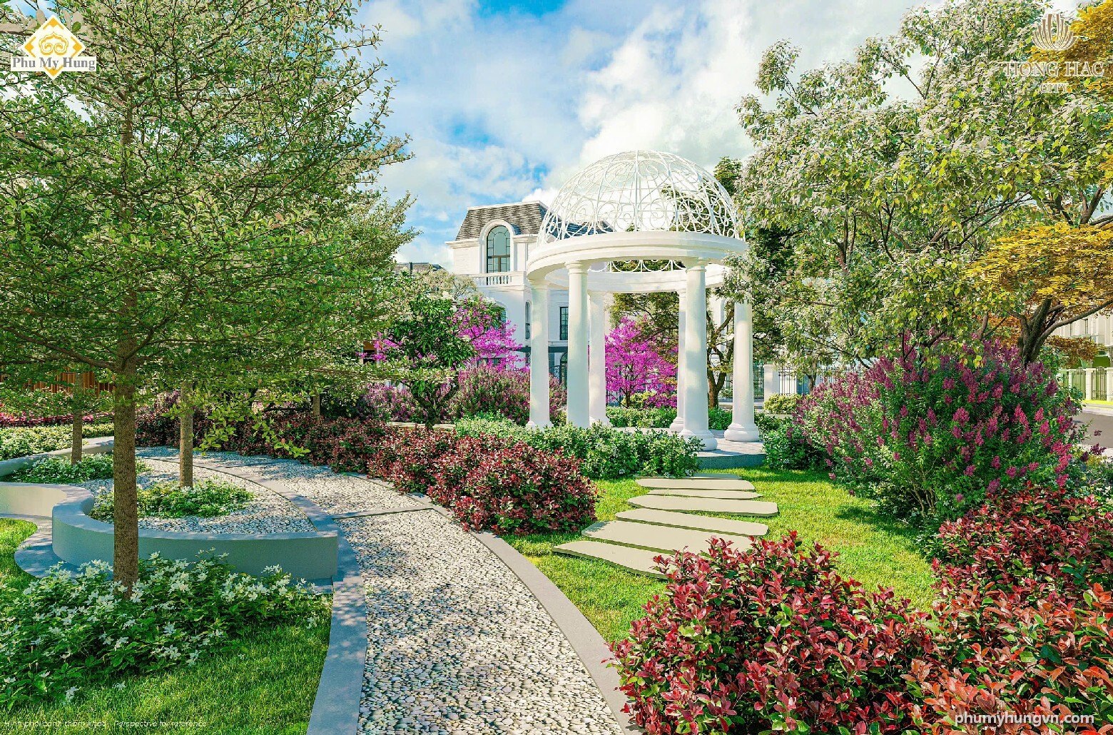 Phối cảnh tổng thể biệt thự đơn lập tại khu đô thị Phú Mỹ Hưng Bắc Ninh