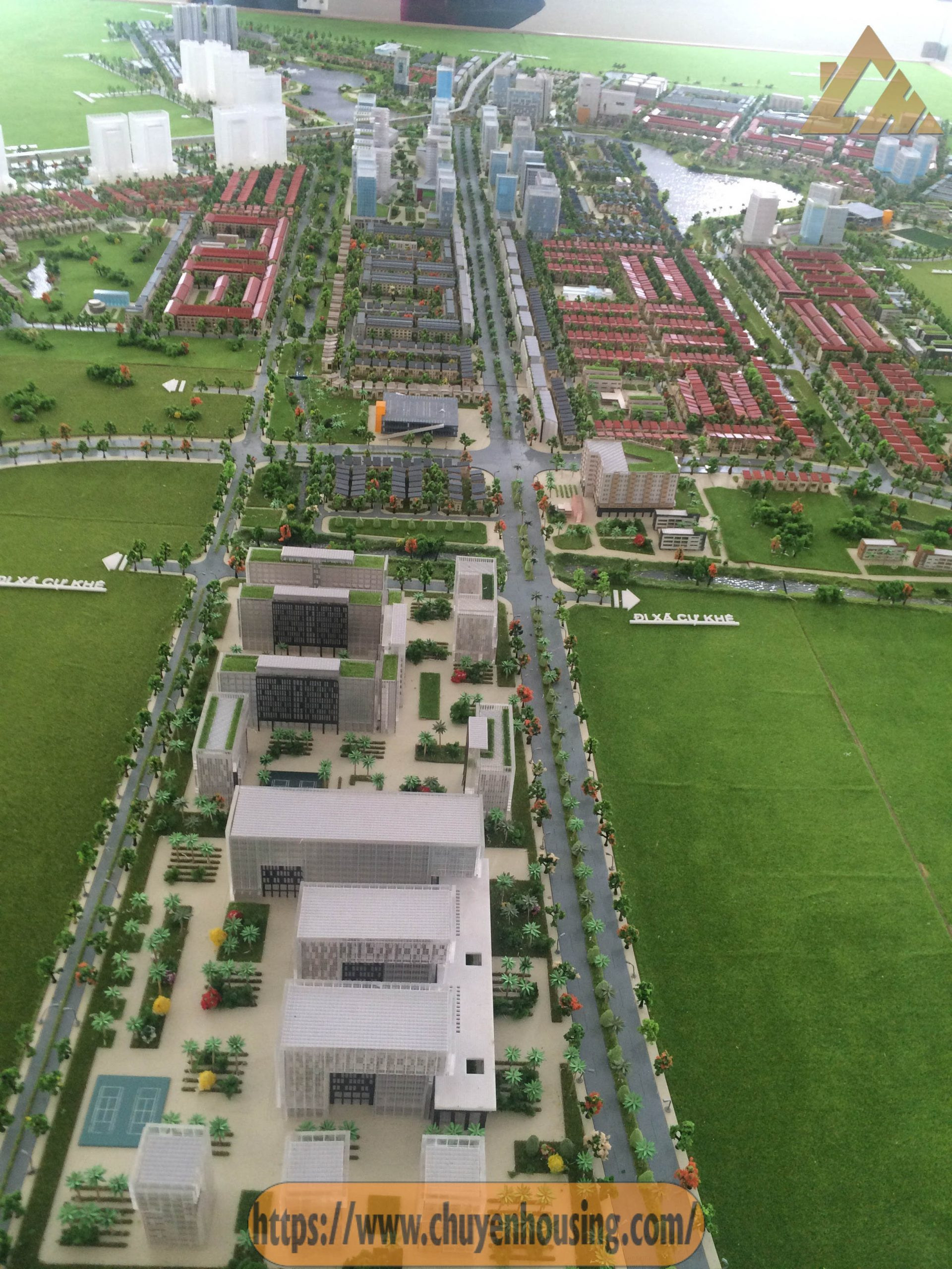 Phối cảnh tổng thể dự án khu đô thị Thanh Hà nhìn từ trên cao, kiến trúc hài hòa