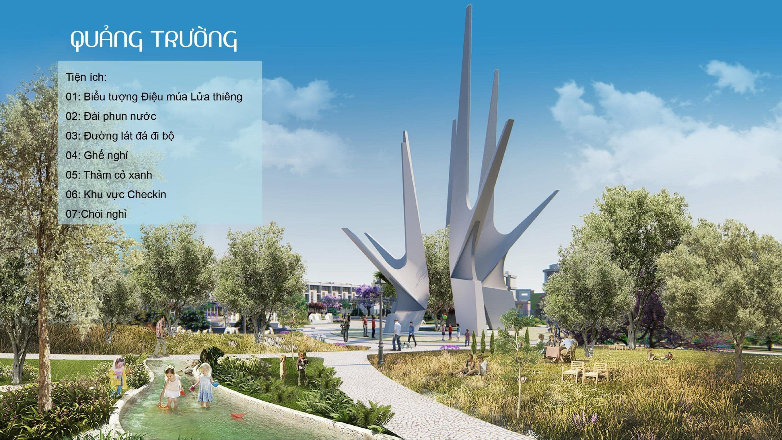 Quảng trường điệu múa lửa thiêng tại dự án Ân Phú