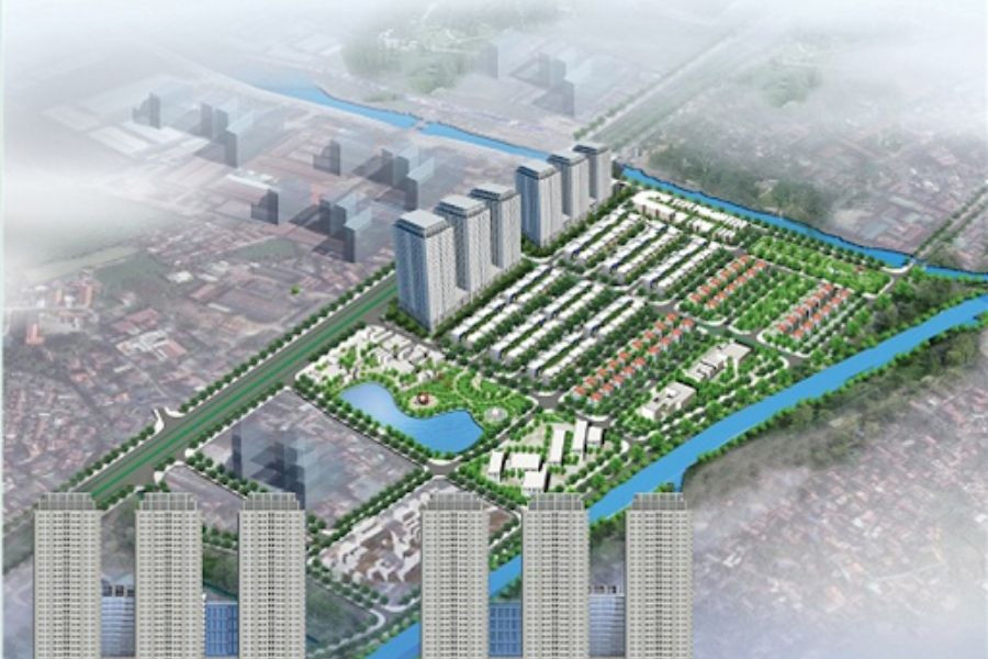 Sơ đồ mặt bằng tổng thể các khối nhà của khu đô thị mới Đại Thanh