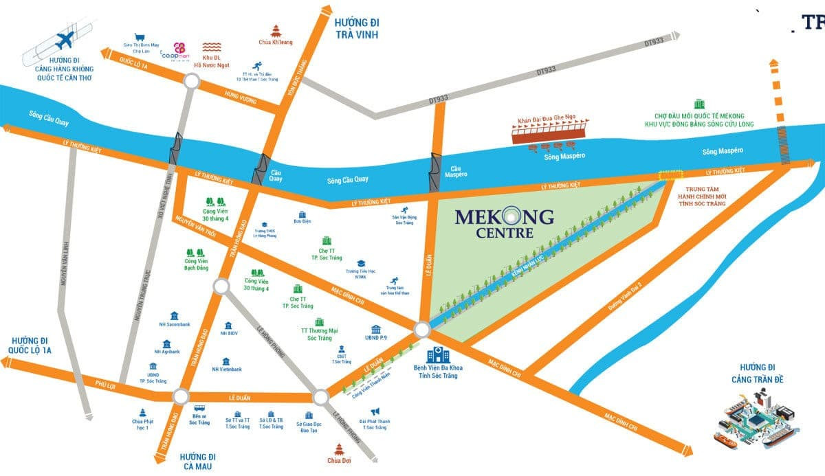 Sơ đồ vị trí Khu đô thị 5A Sóc Trăng Mekong Centre