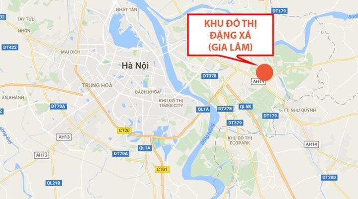 Sơ đồ vị trí Khu đô thị Đặng Xá Gia Lâm kết nối thuận tiện