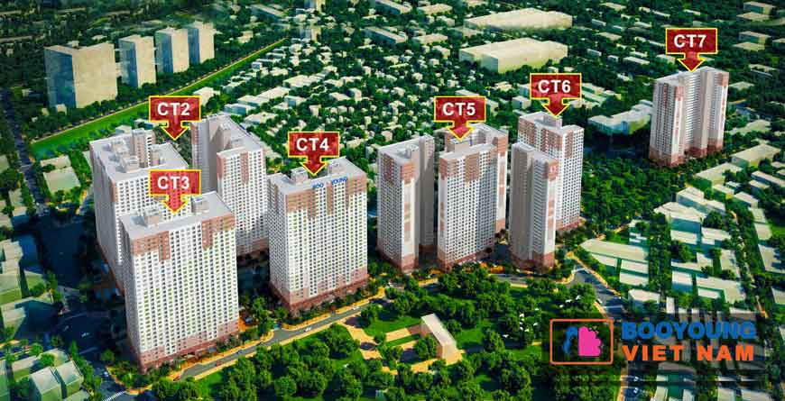 Tổng thể khu chung cư quốc tế Booyoung Vina Mỗ Lao Hà Đông