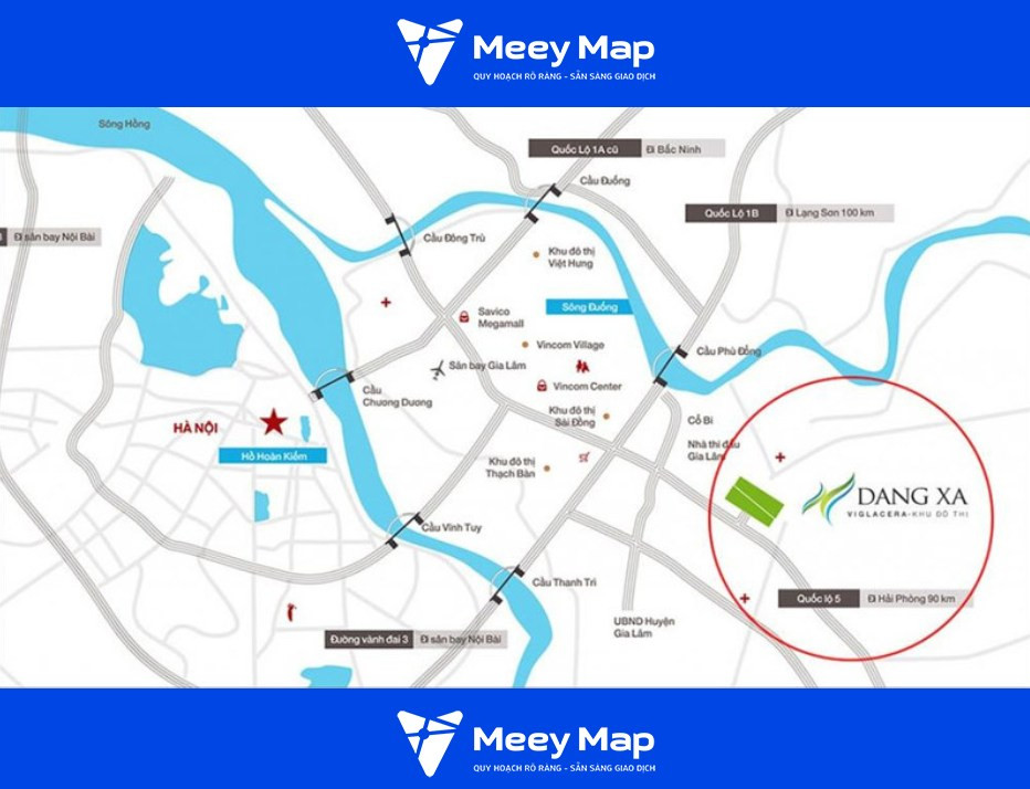 Vị trí chiến lược của Khu đô thị Đặng Xá Gia Lâm, Hà Nội
