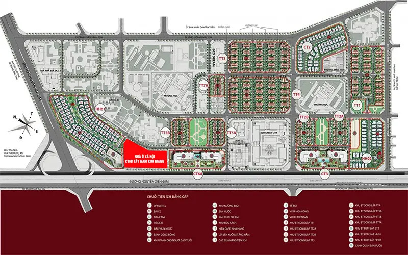 Vị trí đắc địa của dự án tại khu đô thị Tây Nam Kim Giang