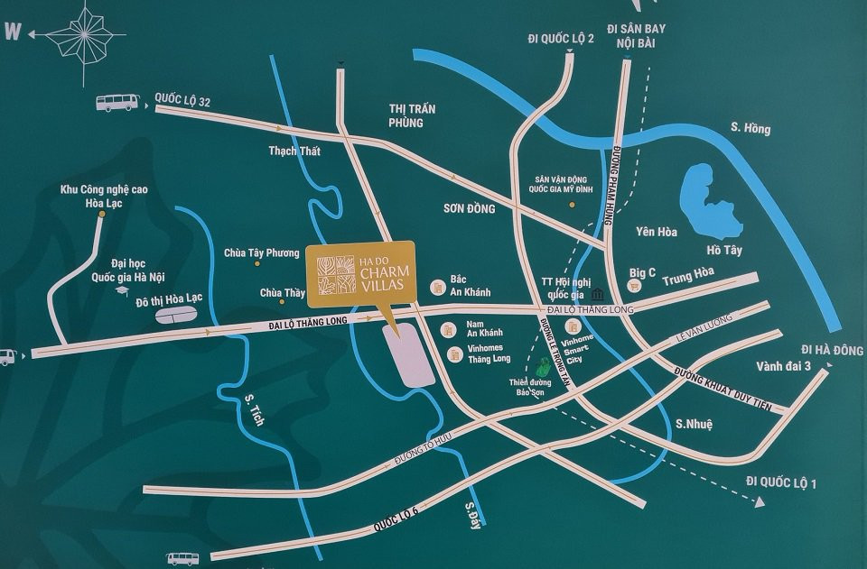 Vị trí kết nối thuận tiện của dự án khu đô thị Hà Đô Charm Villa trên Đại Lộ Thăng Long