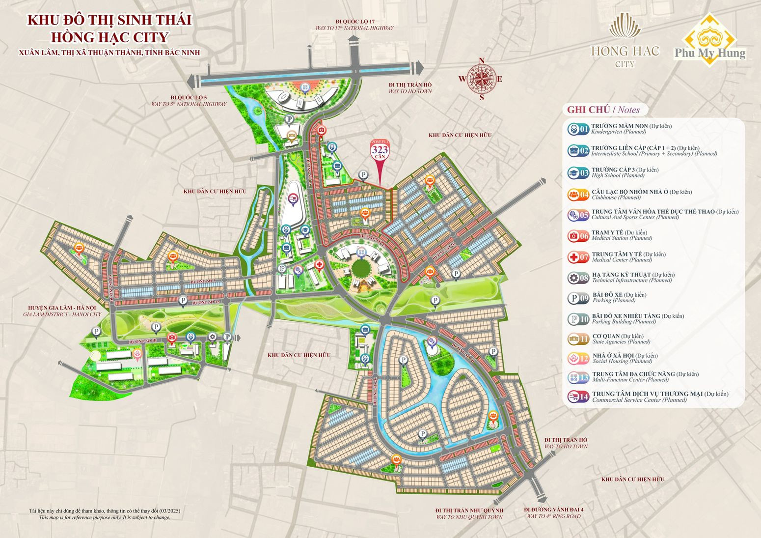 Cảnh quan đường nội khu được quy hoạch xanh mát tại khu đô thị sinh thái