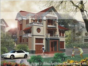 Phối cảnh biệt thự khu đô thị mới dương nội