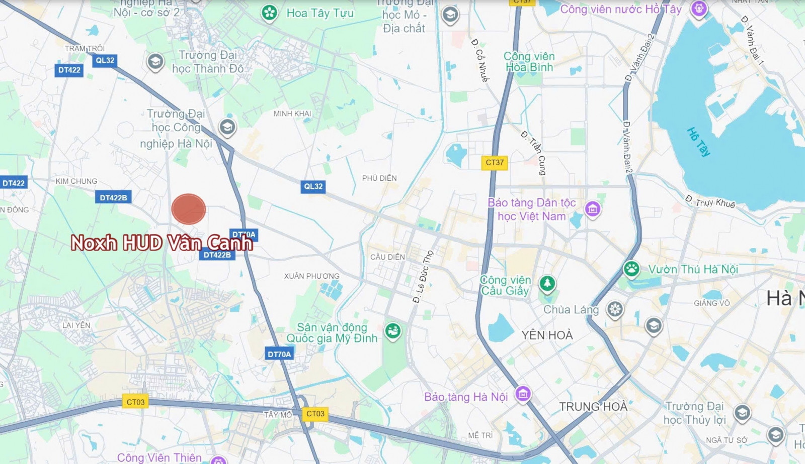 Vị trí Nhà ở xã hội HUD Vân Canh (Chung cư New Life)