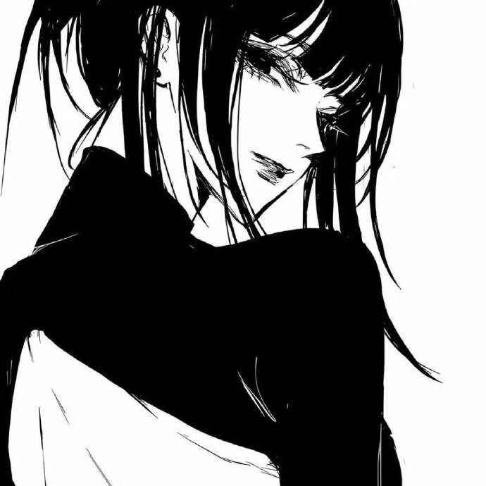 avatar anime đen trắng 1