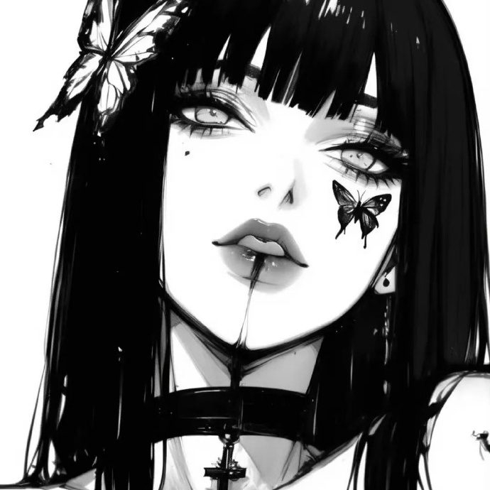 avatar anime đen trắng 21