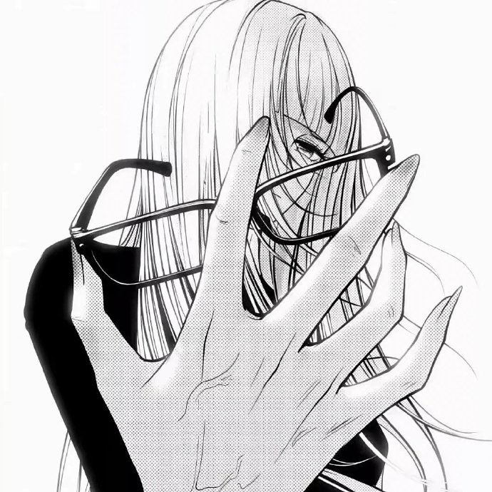 avatar anime đen trắng 27