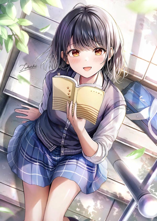 hình ảnh anime nữ học sinh cute 11