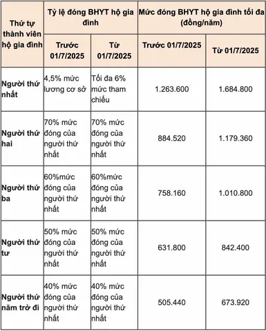 Mức Đóng Bảo Hiểm Y Tế Hộ Gia Đình Năm 2025 Là Gì?